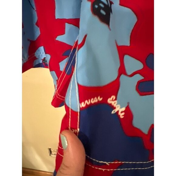 American Eagle Outfitters Mens Red & Blue Floral Swim Trunks Size 36 Polyester D - Picture 8 of 12